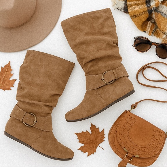 Mia amore brown/ beige mid calf buckle boot 🍂 - Picture 1 of 10